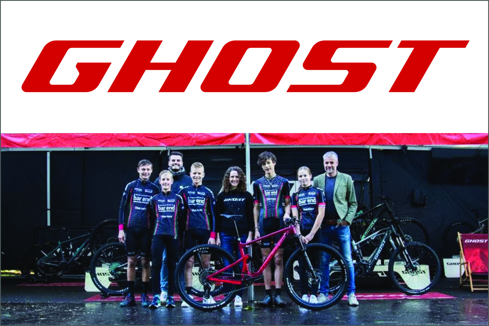 GHOST naast Giant Store van Hest en Hamer nieuwe hoofdsponsor van Mountainbike club Bar End te Apeldoorn